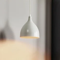 Hængelampe Nanu i metal lysegrå 1 lyskilde