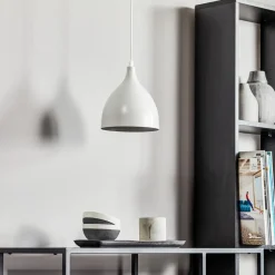 Hængelampe Nanu i metal lysegrå 1 lyskilde