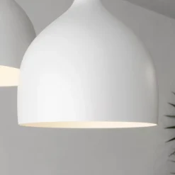 Hængelampe Noak med 3 lyskilder, rund, hvid/naturtræ