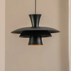 Hængelampe Plato, sort, metal, Ø 38 cm, E27