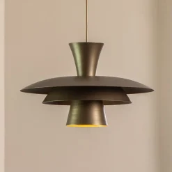 Hængelampe Plato, titanfarvet, metal, Ø 38 cm, E27