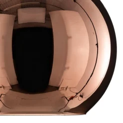 Hængelampe Polaris, spejlet glas, kobber