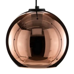 Hængelampe Polaris, spejlet glas, kobber