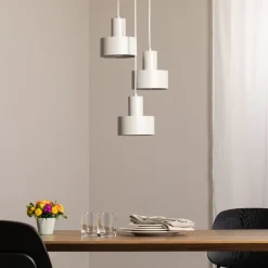 Hængelampe Rif 3, taupe, rund, 3 lyskilder, Ø 33 cm, stål