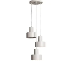 Hængelampe Rif 3, taupe, rund, 3 lyskilder, Ø 33 cm, stål