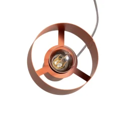 Hængelampe Rif 3, teglrød, rund, 3 lyskilder, Ø 33 cm