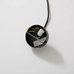 Hængelampe Rif i metal, sort, Ø 15 cm