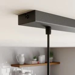 Hængelampe Rif, lineær med 3 lyskilder, sort