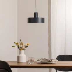 Hængelampe Rif M, antracit, 1 lyskilde, Ø 25 cm, stål