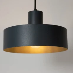 Hængelampe Rif M, antracit, 1 lyskilde, Ø 25 cm, stål