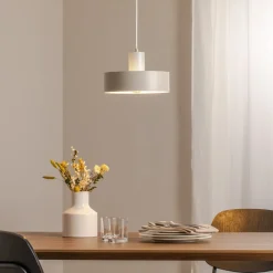 Hængelampe Rif M, taupe, 1 lyskilde, Ø 25 cm, stål