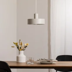 Hængelampe Rif M, taupe, 1 lyskilde, Ø 25 cm, stål