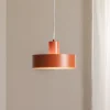 Hængelampe Rif M, teglrød, 1 lyskilde, Ø 25 cm, stål