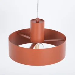 Hængelampe Rif M, teglrød, 1 lyskilde, Ø 25 cm, stål