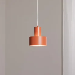 Hængelampe Rif S, teglrød, 1 lyskilde, Ø 15 cm, stål