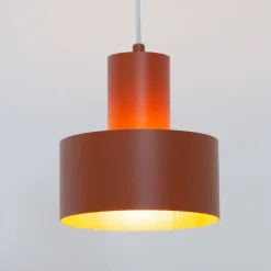 Hængelampe Rif S, teglrød, 1 lyskilde, Ø 15 cm, stål