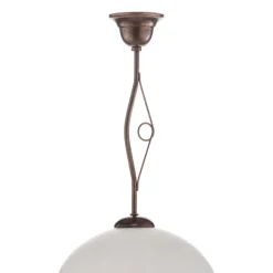 Hængelampe Roma i hvid og brun, 1 lyskilde