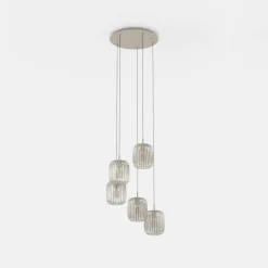 Hængelampe Romazzina, sandfarvet, stål, Ø 50 cm, 5 lyskilder.