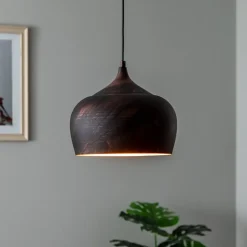 Hængelampe Saglam 3761 1 lyskilde Ø28cm kobber/guld