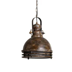 Hængelampe Saglam, 1 lyskilde, antik messing, Ø 30 cm, metal