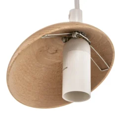 Hængelampe Sfera 1 lyskilde glas/træ lys