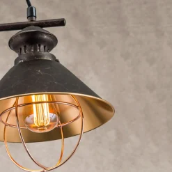 Hængelampe Shanta i rå kobber med to lyskilder