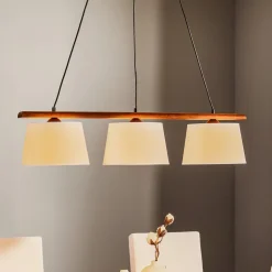 Hængelampe Sweden, 3 lyskilder, valnød