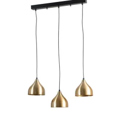 Hængelampe Tattoo 6214, guldfarvet metal 3 lyskilder lineær