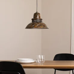 Hængelampe Tibet, antikbrun, Ø 34 cm, metal, E27