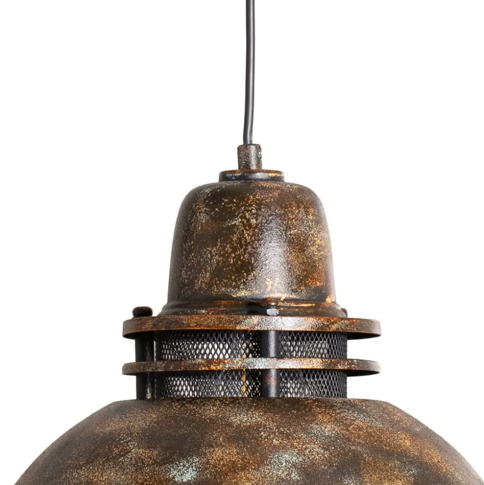 Hængelampe Tibet, antikbrun, Ø 34 cm, metal, E27