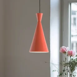 Hængelampe Tom, orange, metal, Ø 19 cm, E27