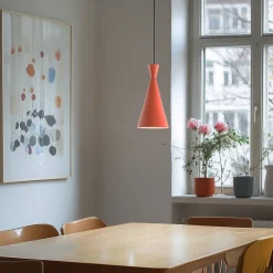 Hængelampe Tom, orange, metal, Ø 19 cm, E27