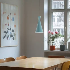 Hængelampe Tom, turkis, metal, Ø 19 cm, E27