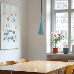 Hængelampe Tom, turkis, metal, Ø 19 cm, E27