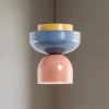 hængelampe Ulia, koral/blå/gul