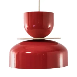 Hængelampe Uto, rød, Ø 30 cm, metal
