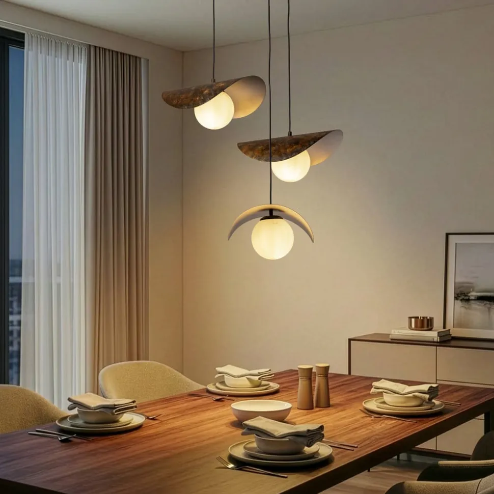 Hængelampe Vatoz, 3 lyskilder, sort, Ø 50 cm, metal