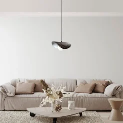 Hængelampe Vatoz, 1 lyskilde, sort, Ø 40 cm, metal/glas