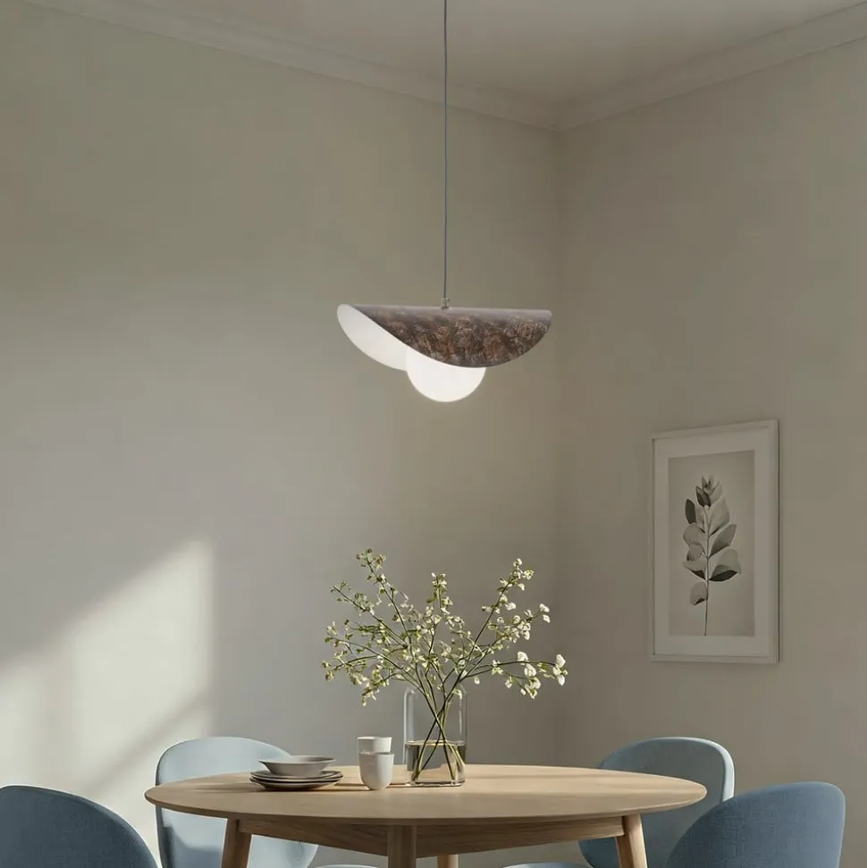 Hængelampe Vatoz, 1 lyskilde, sort, Ø 40 cm, metal/glas