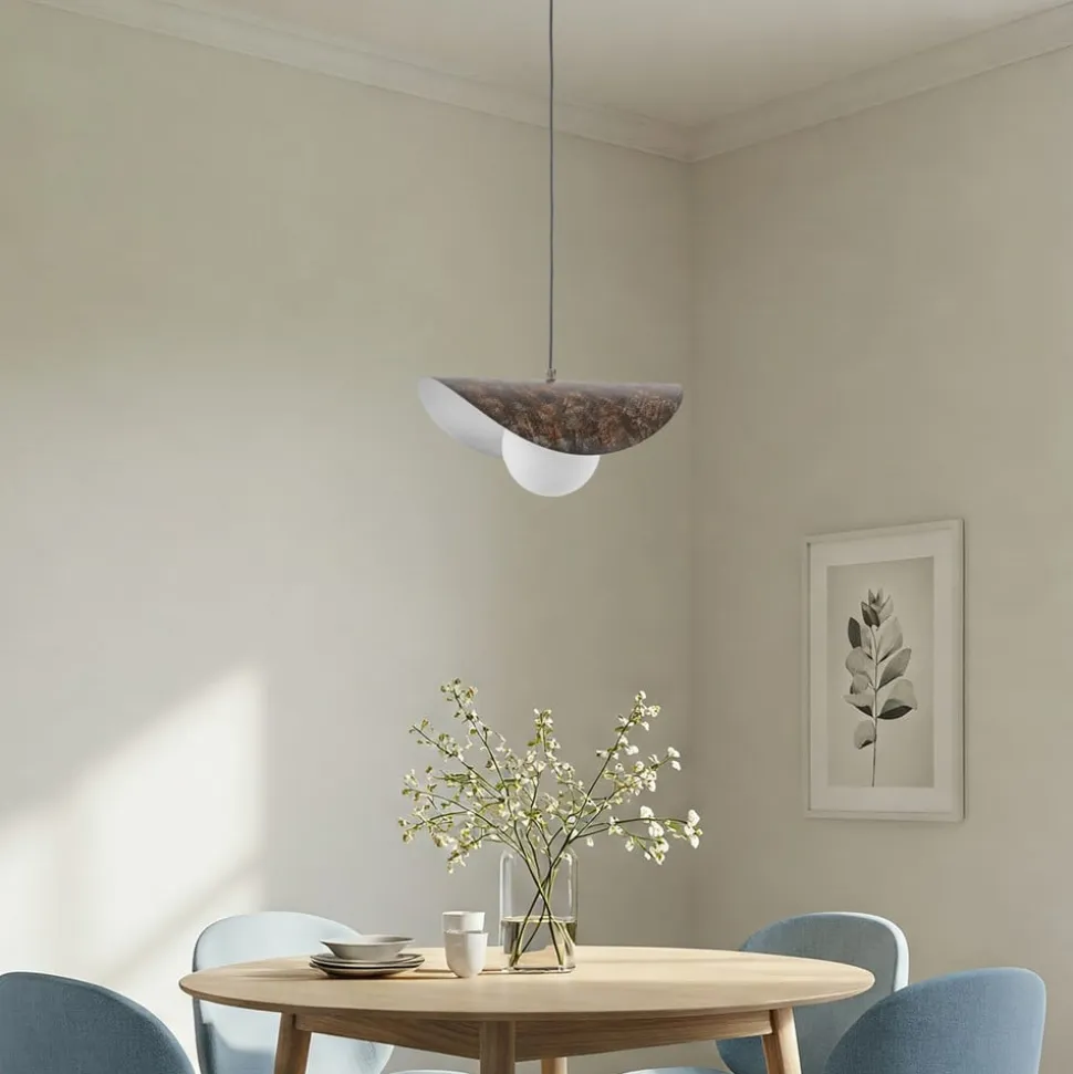 Hængelampe Vatoz, 1 lyskilde, sort, Ø 40 cm, metal/glas