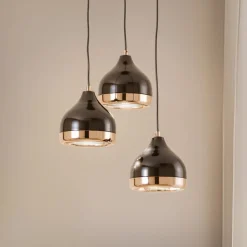 Hængelampe Yildo 6871 3 lyskilder rondel sort/kobber