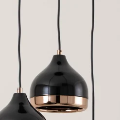 Hængelampe Yildo 6871 3 lyskilder rondel sort/kobber