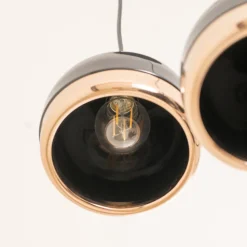 Hængelampe Yildo 6871 3 lyskilder rondel sort/kobber