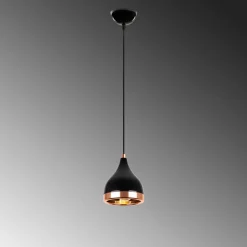 Hængelampe Yildo 7000 1 lyskilde Ø15cm sort/kobber