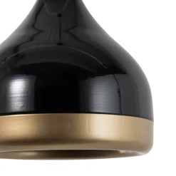 Hængelampe Yildo, 1 lyskilde, sort/guld, metal, Ø 17 cm