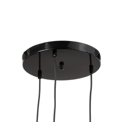 Hængelampe Yildo, 3 lyskilder, sort/guld, rund, Ø37 cm