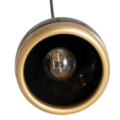 Hængelampe Yildo, 5 lyskilder, rund, sort/guld, Ø43 cm