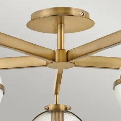 Hollis loftlampe, 5 lyskilder, messing/klar