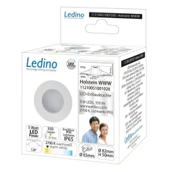 Holstein LED indbygningslampe IP65 116° stiv, hvid