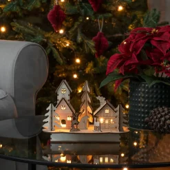 Hus og Træ LED-adventsstage